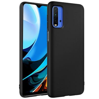 Schutz Hülle für Xiaomi Redmi 9T Case Silikon Handy Hülle Cover Matt Schwarz