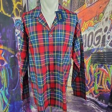 Polo Ralph Lauren Multicolor Tartan Plaid Pajama Sleepwear Shirt Size L NWT A2 