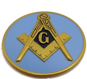 Mason Masonic G Compass Plastic Sticker Emblem