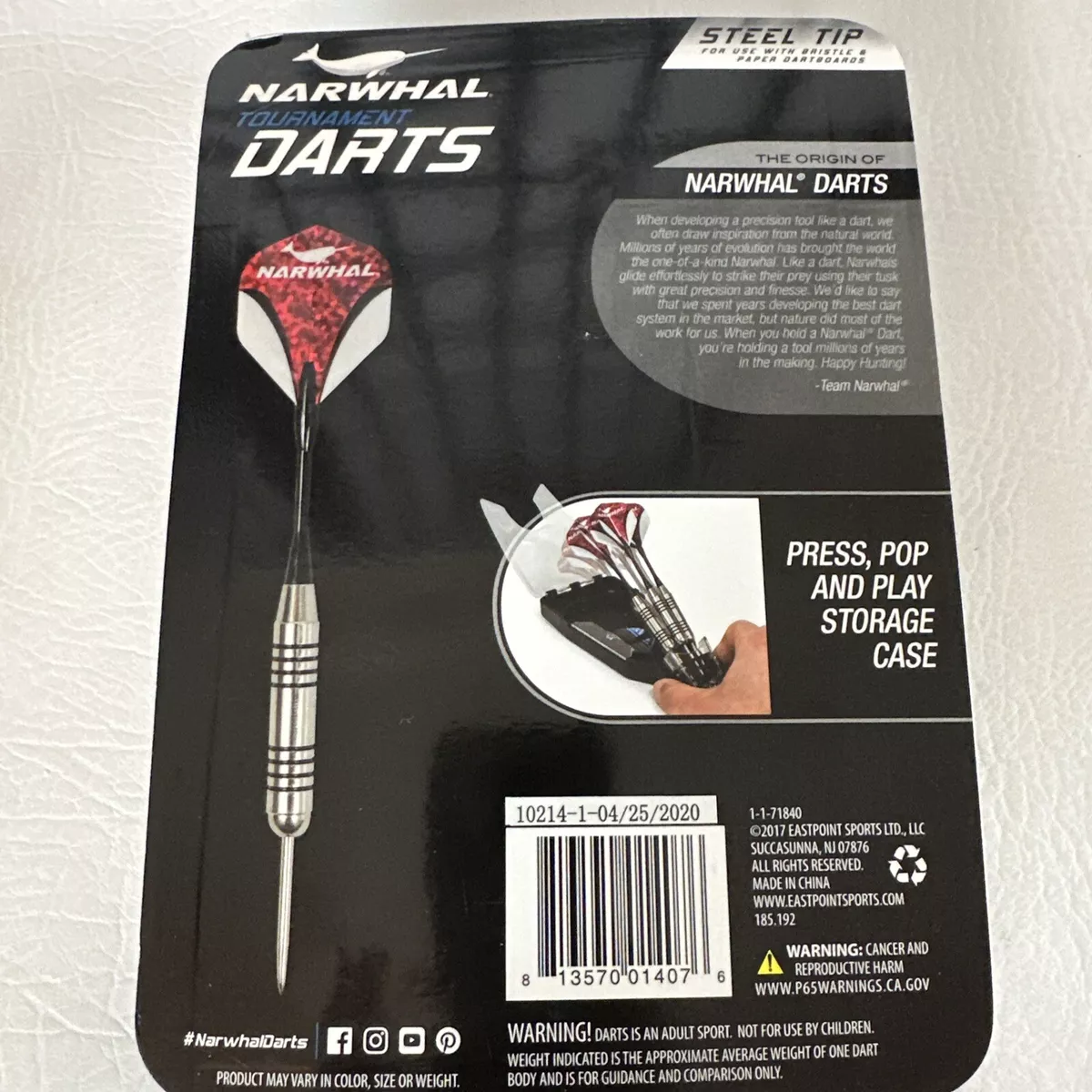 Narwhal Tournament steel Darts 22g Deluxe Set + Extra Shafts
