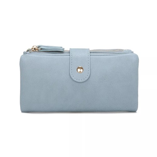 Women's Large Bifold Purse, Double Zip Compartments Wallet Purse, Card Slots - Picture 4 of 18