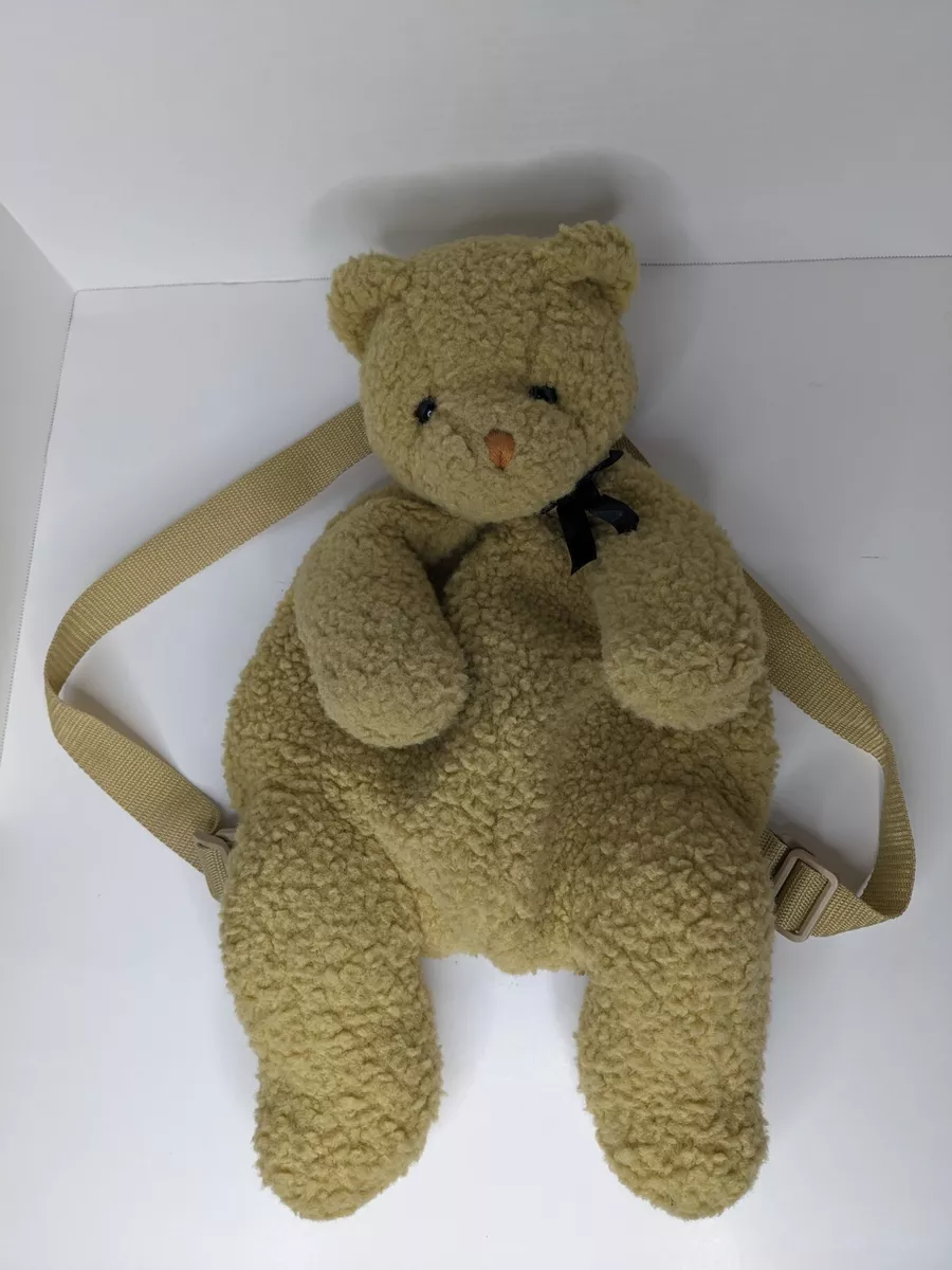 Vintage Mango Teddy Bear Backpack The Original Sherpa Fur Bag Rare