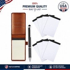 Travel-Friendly Mini Notepad Holder Set: 10 Pcs with Refillable Notebooks