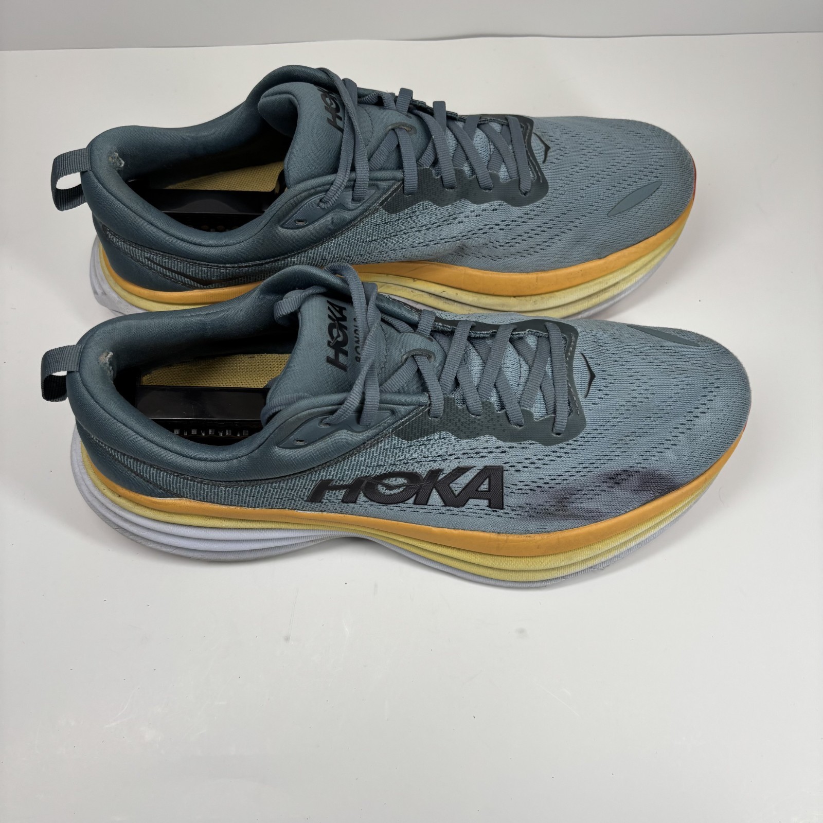 HOKA Bondi 8 Men's US 11.5 2E Goblin Blue/Mountain Spring Wide Road Running Shoe thumbnail 10