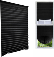 Cordless Blackout Pleated Fabric Shade for Home and Office Windows 59"x24