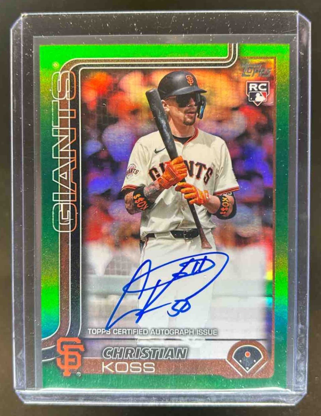 2025 Topps Update Christian Koss Real One Auto RC Green Foil #/99 Giants
