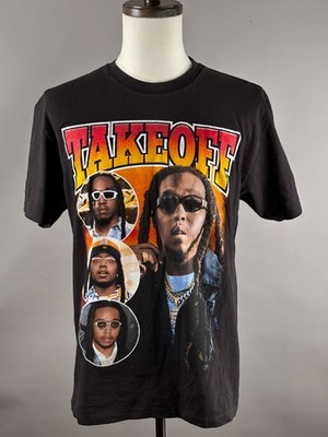 Takeoff Migos Adult Size Large Black Rapper Rap Hip-hop RIP Tee