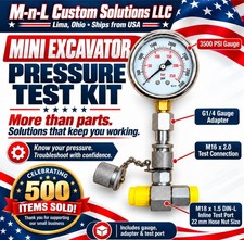  Hydraulic Pressure Test Kit M18x1.5 DIN-L 3500 PSI GaugeChinese Mini Excavator
