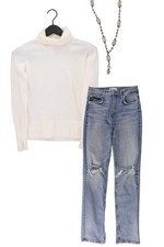 Completo moda donna taglia S con Alpha Studio maglione taglia S e collana