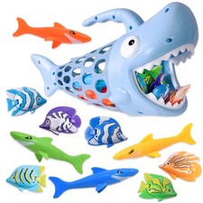 Shark Fishing Game Toy for Kids Catch Fish Toddler Bath Pool Toy Set Kiddie Play