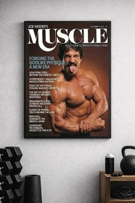 Joe Weider Muscle Magazine Poster Vintage Bodybuilding Wall Art