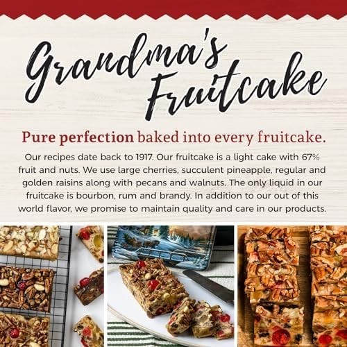 Rich and Moist Sugar-Free Fruitcake, Handcrafted from Grandma's Recipe, 24 oz