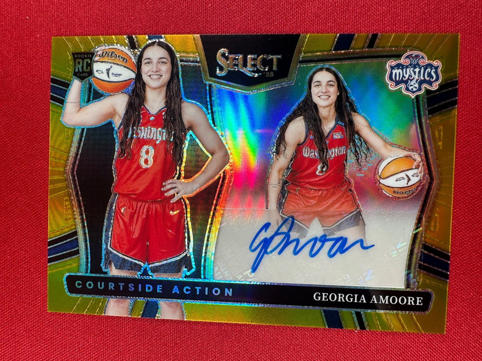 Georgia Amoore #10 Basketball Cards 2025 Panini Select WNBA Courtside Action Signature trading card — raw and PSA graded price guide