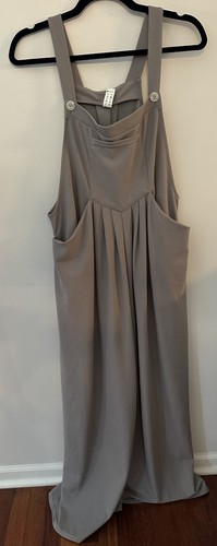 Halara Romper/Overall Flare Legs Gray Womens Size XL Lagenlook Minimalist Comfy