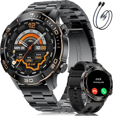Smart Watch for Men Android iPhone 50 Day Battery Fitness Heart Rate Blood Press