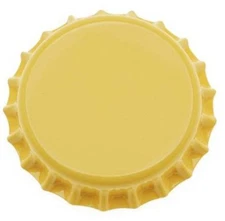 Beer Bottle Crown Caps - (Yellow)
