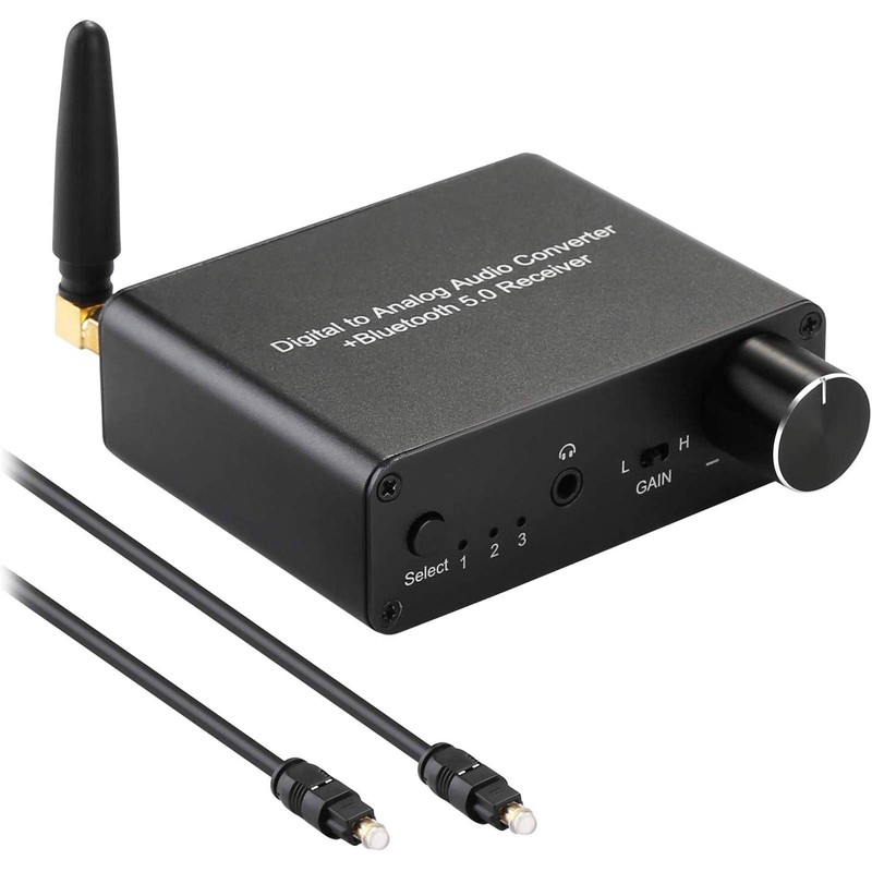 High-Quality 192kHz Bluetooth DAC with Headphone Amplifier & RCA Output