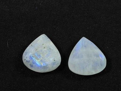 15 x 15 mm Natürlicher Regenbogen Mondstein Birne Beidseitig Facettierter Ede...