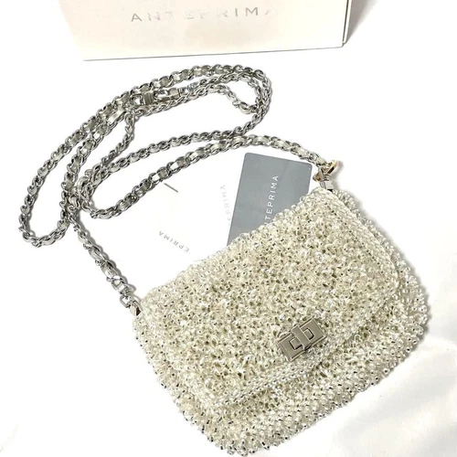 ANTEPRIMA Shoulder Bag 999 Collection Lucket Pure Silver Authentic - Picture 19 of 24