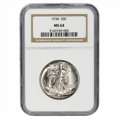 1934 Walking Liberty Half Dollar 50C NGC MS 64
