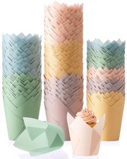 500 pcs Tulip Cupcake Liners, Party CupCake Baking Liners Greaseproof Wrapper...