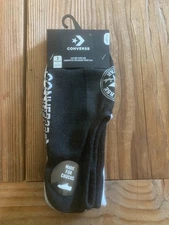 Converse Men's Sock Flat Knit Ultra Low 3-Pair White Black Gray Striped 6-12