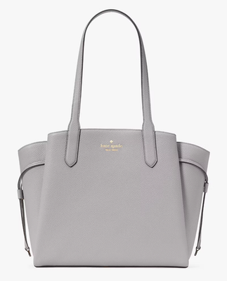 Kate Spade Dumpling Gray Pebbled Leather Tote Bag KL012 Purse NWT