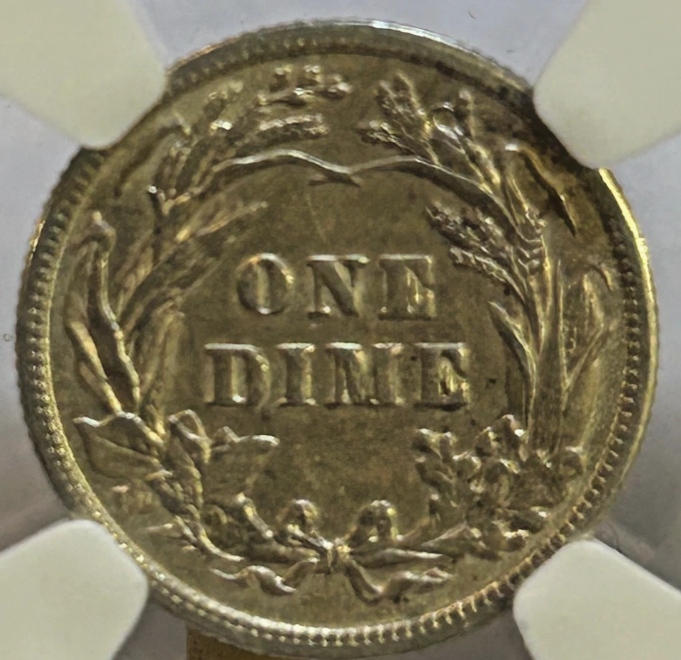1903 Silver Barber Dime AU Details NGC, Beautiful Coin, Great Details! - Image 3 of 4