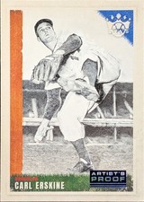 2022 Panini Diamond Kings Artist Proof Blue #14 Carl Erskine Brooklyn Dodgers 