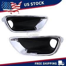Front Bumper Fog Light Cover Bezel Chrome Trim Fits Jeep Grand Cherokee 2017-21