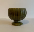 Vintage McCoy Style Green Glazed Ceramic Pedestal Planter 6" x 6" - Made in USA