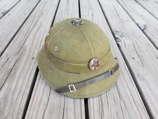 Salty North Vietnamese Army Sun Helmet Pith w Badge NVA Viet Cong VC ARVN SOG