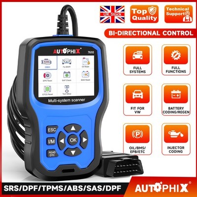 For VAG VW Audi BMS EPB DPF Oil Reset Diagnostic Tool Autophix 7610 OBD2 Scanner