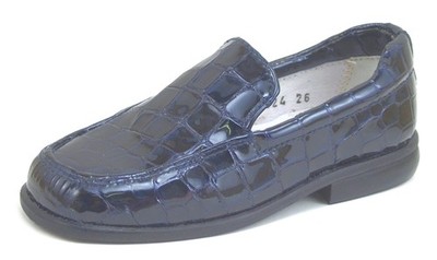 DE OSU-FARO -Spain -Girls/Womens Navy Loafers Croc Patent-European Shoes Sz 6-8