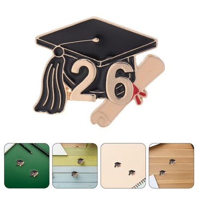  6 Pcs Graduation Hat Badge Teacher Brooch Cap Memorial Pin Backpack Jewelry