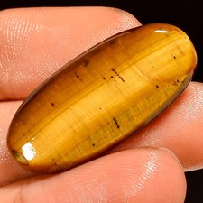 100 Natural Tiger Eye Oval Shape Cabochon Loose Gemstone 22 Ct 31X14X5mm UG6412