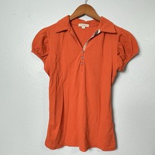 VTG Burberry Brit Ruched Short Sleeve Women's Polo Shirt Regular Size L