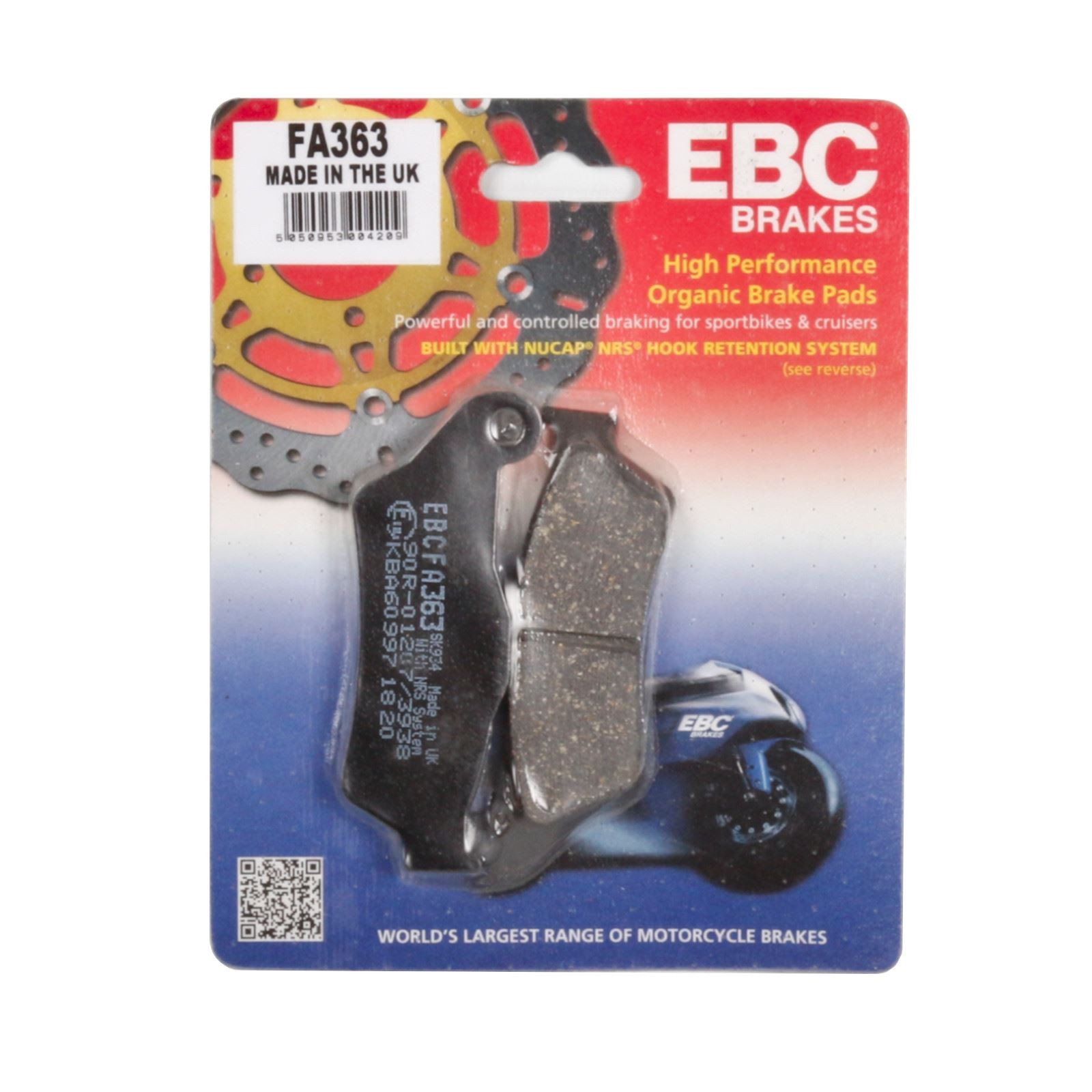 BMW R1100 RT 1994-2001 EBC FA363 Premium Organic Replacement Brake Pads Rear