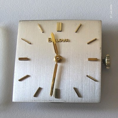 Bulova Handaufzugswerk Kal. 65, orig. Zifferblatt, Zeiger, Krone, Glas- Bj. 1965