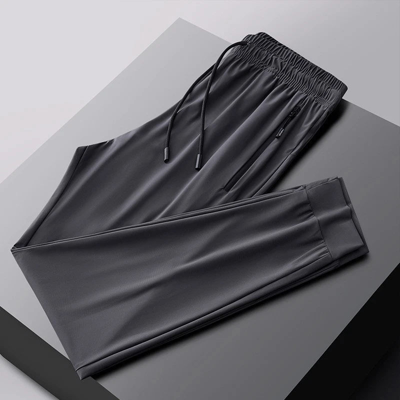 Elastic sweatpants men's ice summer pants breathable quick-drying top quality