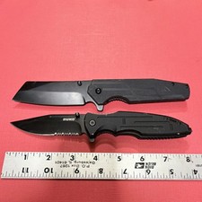 TSA Ruko & Flissa Pocketknives Black Synthetic Handle 420 Stainless Drop Point