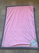 S.L. Fashion Costco BABY GIRL PINK ELEPHANT BLANKET Gray Pink PLUSH SHERPA