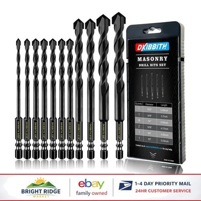 Versatile 11-Piece Drill Bit Kit for Brick, Tile, Wood, and Stainless Steel