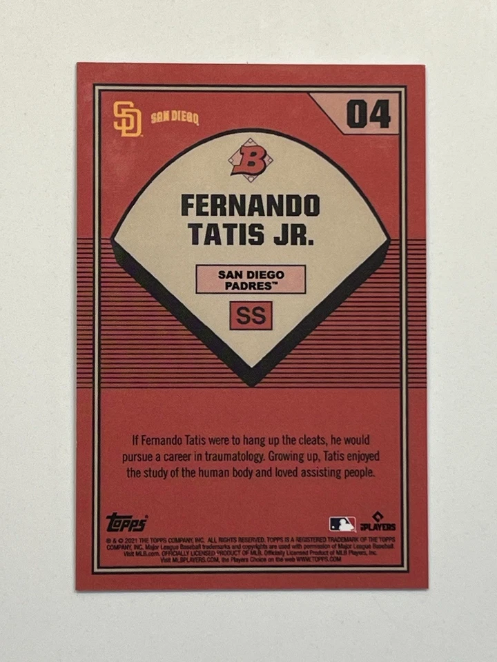 6/25 Fernando Tatis Keith Shore 2021 Bowman 1989 30 aniversario #4 lámina púrpura Foto 2 de 4