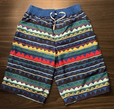 Hanna Andersson Boys Geometric Swim Shorts Drawstring Elastic Waist Lined 12