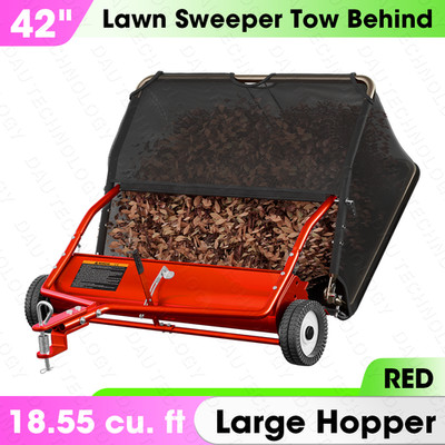 42'' Tow Behind Lawn Sweeper Leaf Collector for Grass Lawn 18.55 cu. ft Capacity