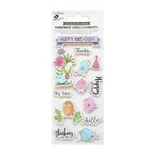 Little Birdie Sticker Embellishment 3/Pkg-Happy Bird-Day