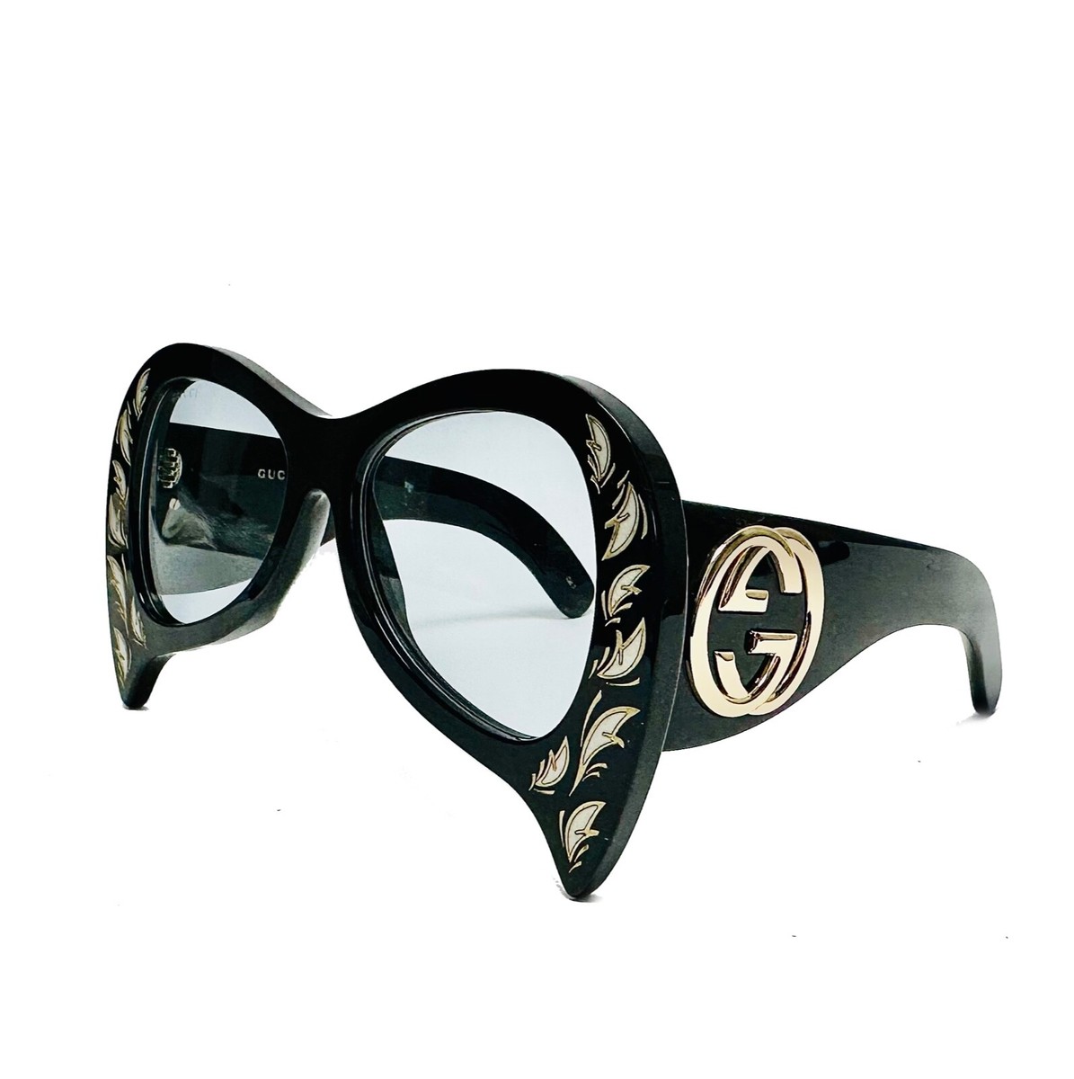 GUCCI ハリウッドフォーエバー キャットアイサングラス GUCCI HOLLYWOOD FOREVER Mother Of Pearl Feather 0143 Black
