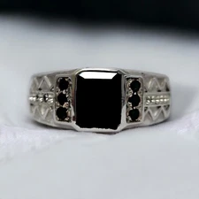 Onyx Gemstone With 925 Sterling Silver Groom Ring For Men's #AL255