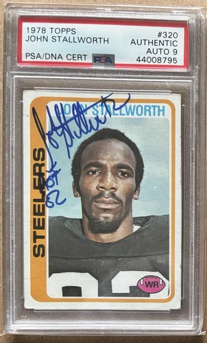 1978 TOPPS JOHN STALLWORTH #320 Signed Rookie RC PSA/DNA Authentic Auto 9 HOF